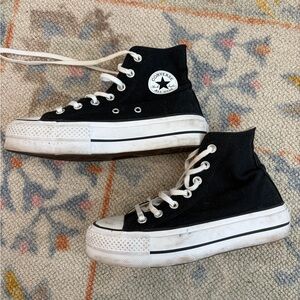 Converse Black and White Platform High-Tops